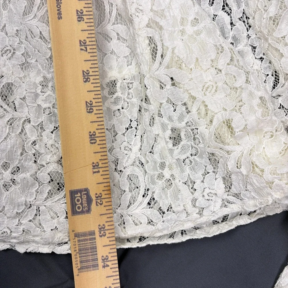 Abercrombie & Fitch White Lace Maxi Day Dress Sz L Cottage Boho Festival Wedding